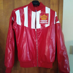 Troop Red Synthetic Leather Jacket